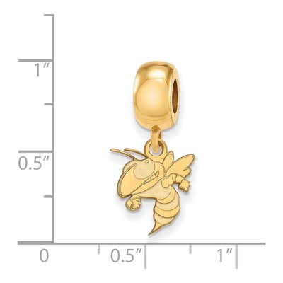 Georgia Institute of Technology Gold-Plated Sterling Silver Small Tech Jacket Dangle Bead – view 3