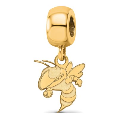Georgia Institute of Technology Gold-Plated Sterling Silver Small Tech Jacket Dangle Bead