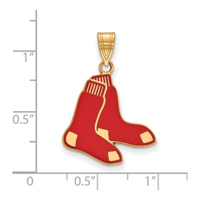 Boston Red Sox Gold-Plated Sterling Silver Large Enamel Pendant – view 2