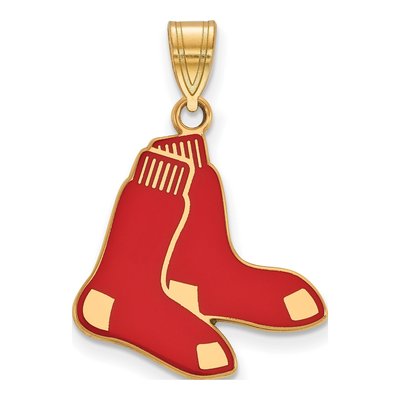 Boston Red Sox Gold-Plated Sterling Silver Large Enamel Pendant