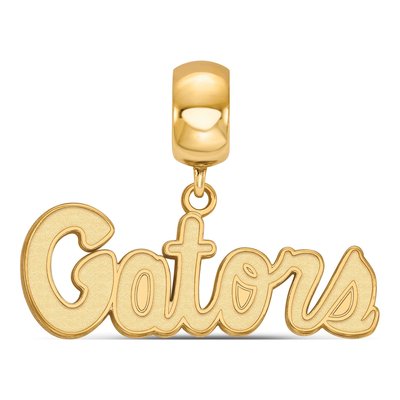 University of Florida Gold-Plated Sterling Silver Small Gators Script Dangle Bead – view 3