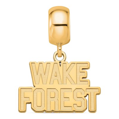 Wake Forest University Gold-Plated Sterling Silver Small Deacon Dangle Bead – view 2