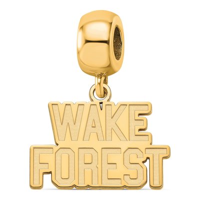 Wake Forest University Gold-Plated Sterling Silver Small Deacon Dangle Bead