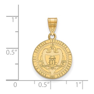 Georgia Institute of Technology Gold-Plated Sterling Silver Medium Tech Crest Pendant – view 2