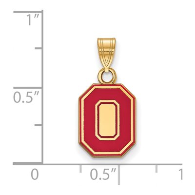 Ohio State University Gold-Plated Sterling Silver Small Letter O Pendant – view 2
