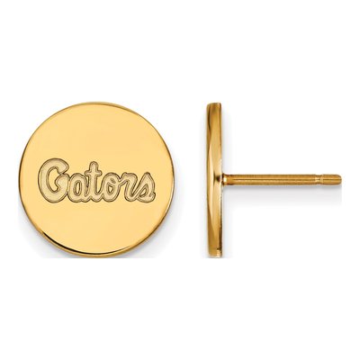 University of Florida Gold-Plated Sterling Silver Gators Script Disc Stud Earrings