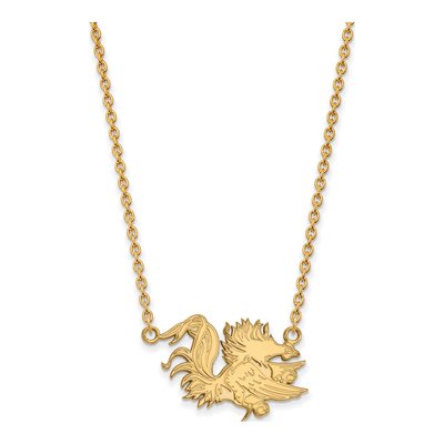University of South Carolina Gold-Plated Sterling Silver Large Gamecocks Pendant Necklace