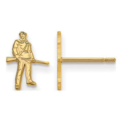 West Virginia University Gold-Plated Sterling Silver WVU Mountaineer Earrings