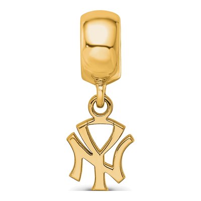 New York Yankees Gold-Plated Sterling Silver Extra Small N-Y Dangle Bead – view 4