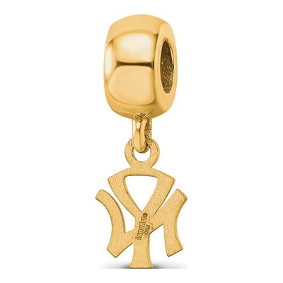 New York Yankees Gold-Plated Sterling Silver Extra Small N-Y Dangle Bead – view 5