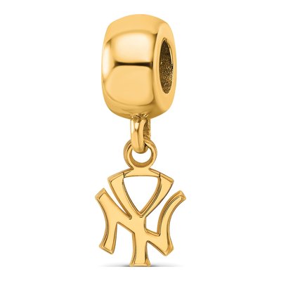 New York Yankees Gold-Plated Sterling Silver Extra Small N-Y Dangle Bead