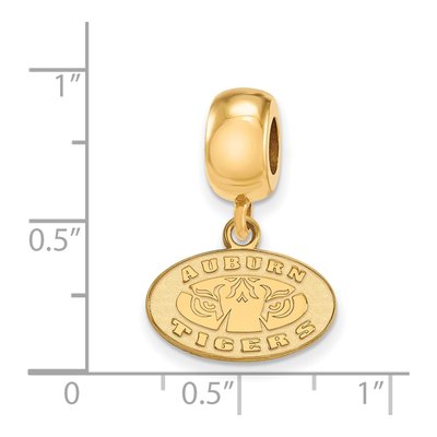 Auburn University Gold-Plated Sterling Silver Extra Small Tigers Dangle Bead – view 3