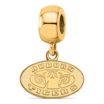 Auburn University Gold-Plated Sterling Silver Extra Small Tigers Dangle Bead