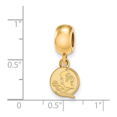 Florida State University Gold-Plated Sterling Silver Extra Small FSU Seminoles Dangle Bead – view 2