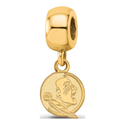 Florida State University Gold-Plated Sterling Silver Extra Small FSU Seminoles Dangle Bead