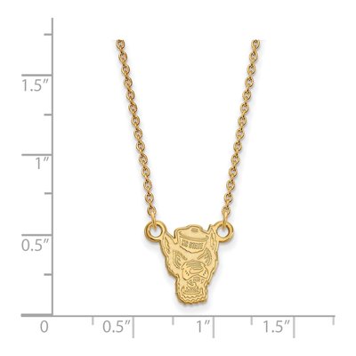 North Carolina State University Gold-Plated Sterling Silver Small NC Wolf Pendant Necklace – view 2