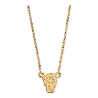 North Carolina State University Gold-Plated Sterling Silver Small NC Wolf Pendant Necklace