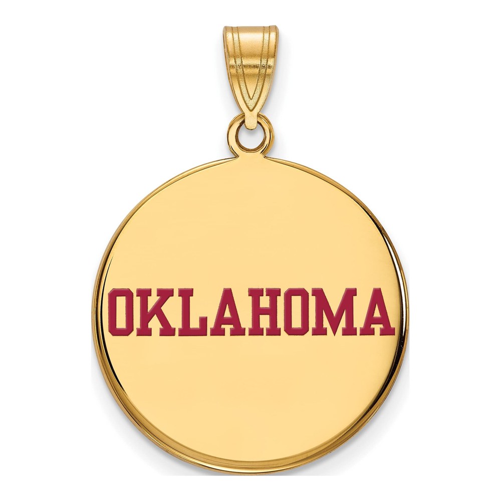 University of Oklahoma Gold-Plated Sterling Silver Large Disc Pendant