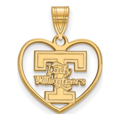 University of Tennessee Gold-Plated Sterling Silver Medium Vols Heart Pendant