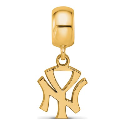New York Yankees Gold-Plated Sterling Silver Small NY Dangle Bead – view 4