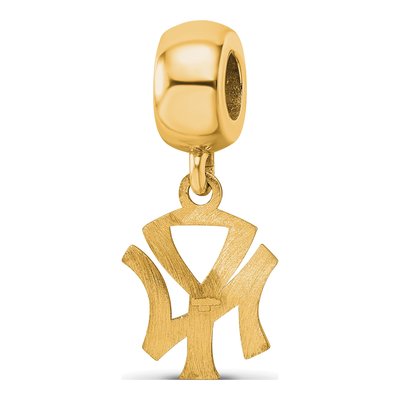 New York Yankees Gold-Plated Sterling Silver Small NY Dangle Bead – view 5
