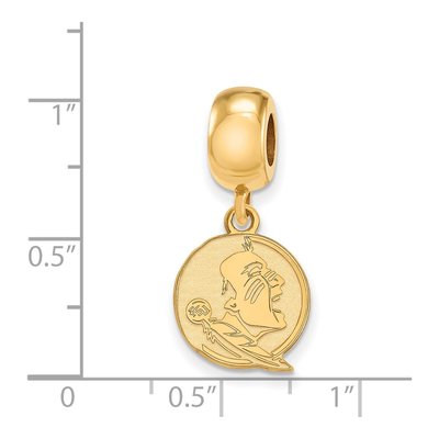 Florida State University Gold-Plated Sterling Silver Small FSU Seminoles Dangle Bead – view 2
