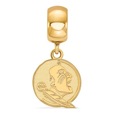 Florida State University Gold-Plated Sterling Silver Small FSU Seminoles Dangle Bead – view 3