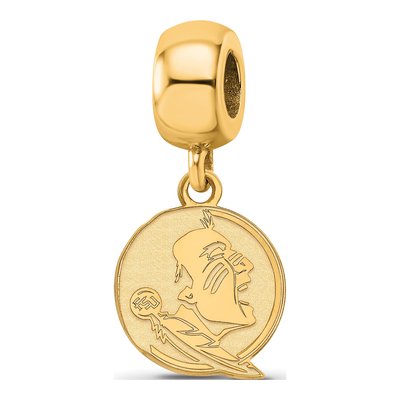 Florida State University Gold-Plated Sterling Silver Small FSU Seminoles Dangle Bead