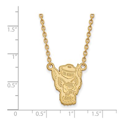 North Carolina State University Gold-Plated Sterling Silver Large NC Wolf Pendant Necklace – view 2