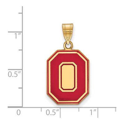 Ohio State University Gold-Plated Sterling Silver Large Letter O Pendant – view 2