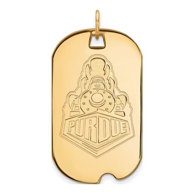 Purdue University Gold-Plated Sterling Silver Large Boilermakers Dog Tag Pendant