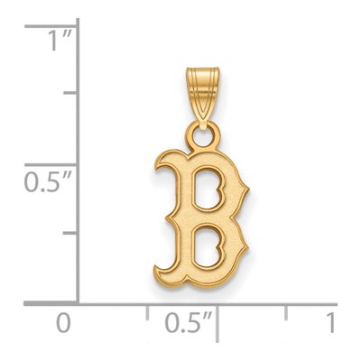 Boston Red Sox Gold-Plated Sterling Silver Small Letter B Pendant – view 3