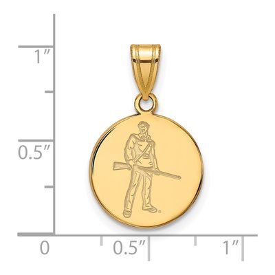 West Virginia University Gold-Plated Sterling Silver Medium WVU Mountaineers Disc Pendant – view 2