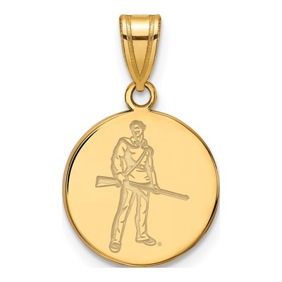West Virginia University Gold-Plated Sterling Silver Medium WVU Mountaineers Disc Pendant