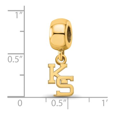 Kansas State University Gold-Plated Sterling Silver Extra Small K-S Dangle Bead – view 3