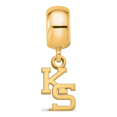 Kansas State University Gold-Plated Sterling Silver Extra Small K-S Dangle Bead – view 4