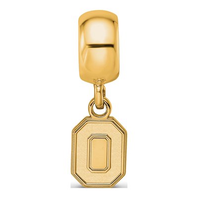 Ohio State University Gold-Plated Sterling Silver Extra Small Letter O Dangle Bead – view 5