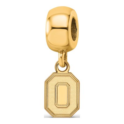 Ohio State University Gold-Plated Sterling Silver Extra Small Letter O Dangle Bead