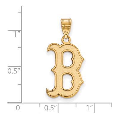 Boston Red Sox Gold-Plated Sterling Silver Large Letter B Pendant – view 3