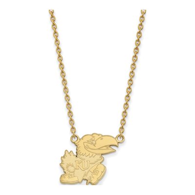 University of Kansas Gold-Plated Sterling Silver Large Jayhawk Necklace