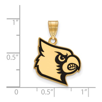 University of Louisville Gold-Plated Sterling Silver Large Cardinal Enamel Pendant – view 2