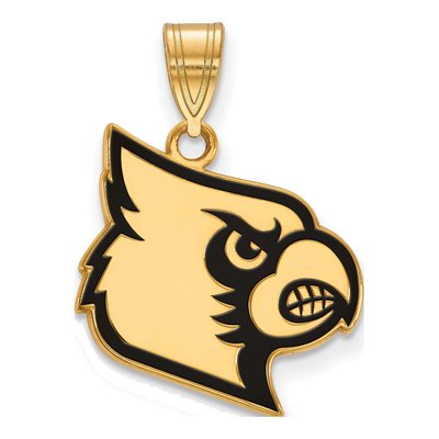 University of Louisville Gold-Plated Sterling Silver Large Cardinal Enamel Pendant