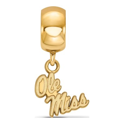 University of Mississippi Gold-Plated Sterling Silver Extra Small Ole Miss Dangle Bead – view 3