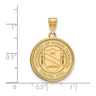 University of North Carolina Gold-Plated Sterling Silver UNC Large Crest Pendant – view 2