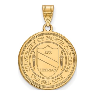 University of North Carolina Gold-Plated Sterling Silver UNC Large Crest Pendant