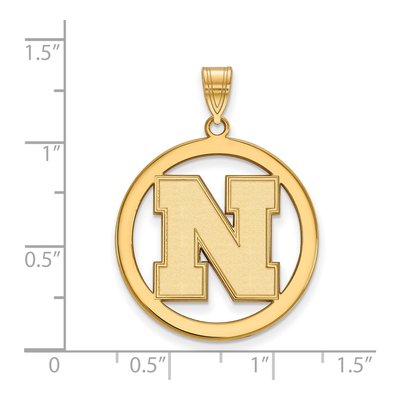 University of Nebraska Gold-Plated Sterling Silver Large Letter N Pendant – view 2