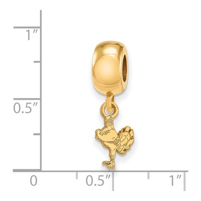 Virginia Tech Gold-Plated Sterling Silver Extra Small HokieBird Dangle Bead – view 2