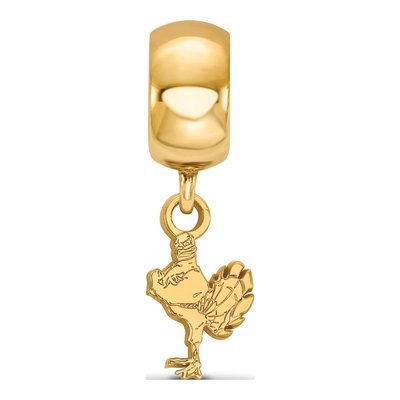 Virginia Tech Gold-Plated Sterling Silver Extra Small HokieBird Dangle Bead – view 3