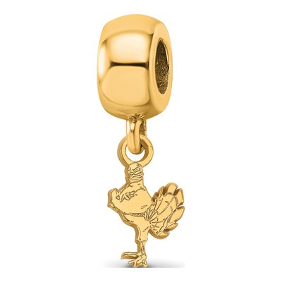 Virginia Tech Gold-Plated Sterling Silver Extra Small HokieBird Dangle Bead
