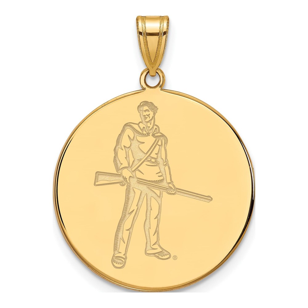 Sterling Silver Gold-Plated Logoart West Virginia University Mountaineer Extra Large Disc Pendant